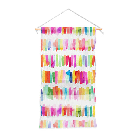 Ninola Design Brushstrokes Colorful Stripes Wall Hanging Portrait
