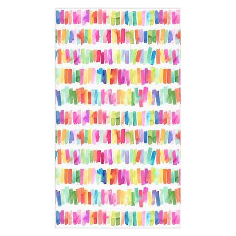 Ninola Design Brushstrokes Colorful Stripes Tablecloth