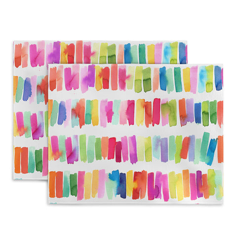 Ninola Design Brushstrokes Colorful Stripes Placemat