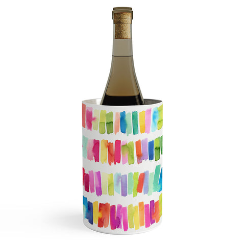 Ninola Design Brushstrokes Colorful Stripes Wine Chiller