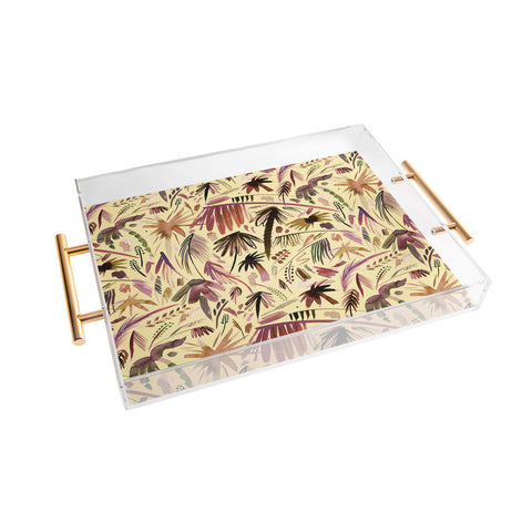 Ninola Design Brushstrokes Palms Terracota Acrylic Tray