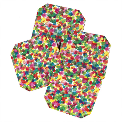 Ninola Design Brushstrokes Spring Colors Coaster Set