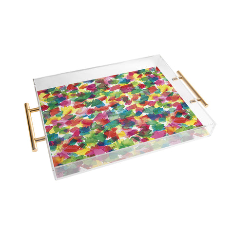 Ninola Design Brushstrokes Spring Colors Acrylic Tray