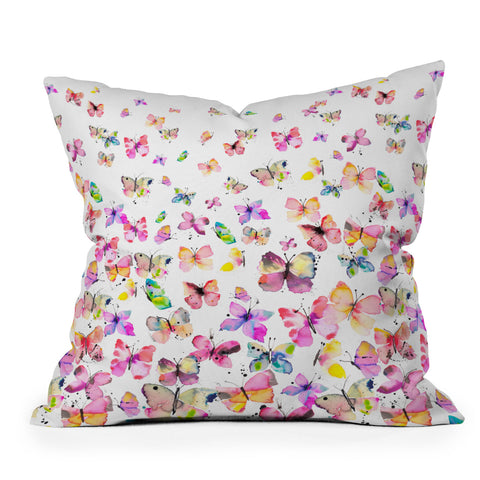 Ninola Design Butterflies watercolor gradation Outdoor Throw Pillow