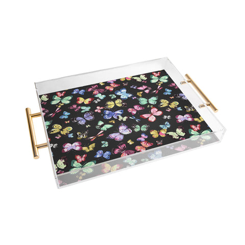 Ninola Design Butterflies Wings Eclectic colors Acrylic Tray