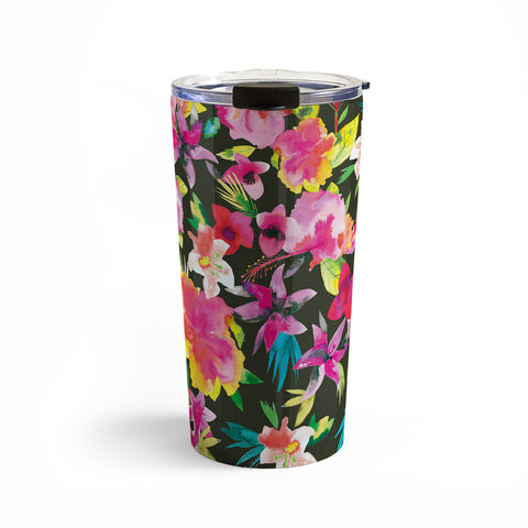 Ninola Design Caribbean Palms and Flowers Travel Mug