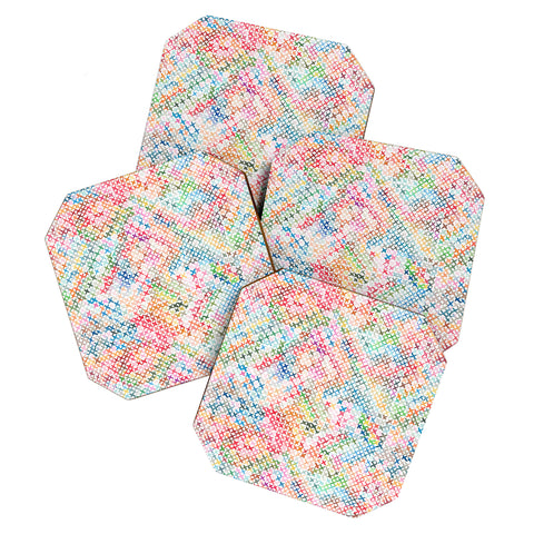Ninola Design Charming Nostalgia Crosstitch Multicolored Coaster Set