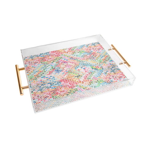 Ninola Design Charming Nostalgia Crosstitch Multicolored Acrylic Tray