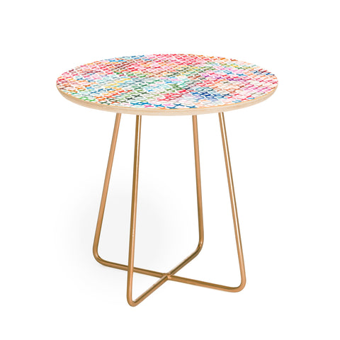 Ninola Design Charming Nostalgia Crosstitch Multicolored Round Side Table