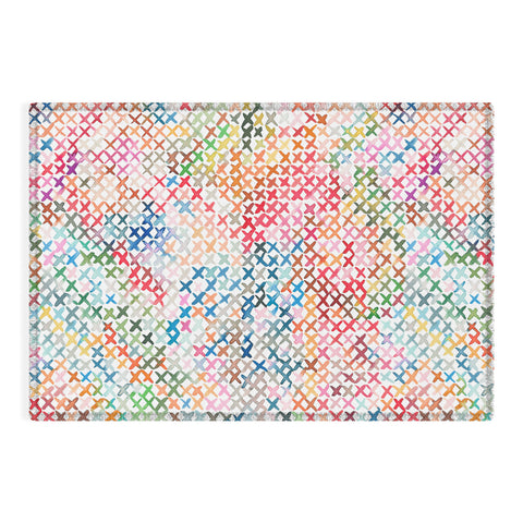 Ninola Design Charming Nostalgia Crosstitch Multicolored Outdoor Rug