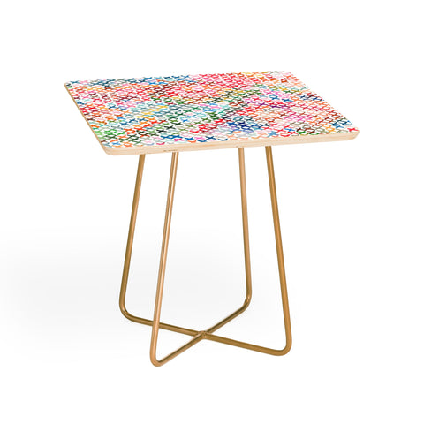 Ninola Design Charming Nostalgia Crosstitch Multicolored Side Table