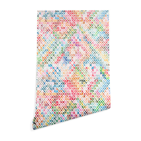 Ninola Design Charming Nostalgia Crosstitch Multicolored Wallpaper