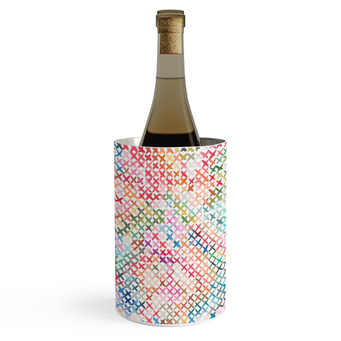 Ninola Design Charming Nostalgia Crosstitch Multicolored Wine Chiller