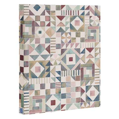 Ninola Design Charming Nostalgia Geometric Tiles Art Canvas