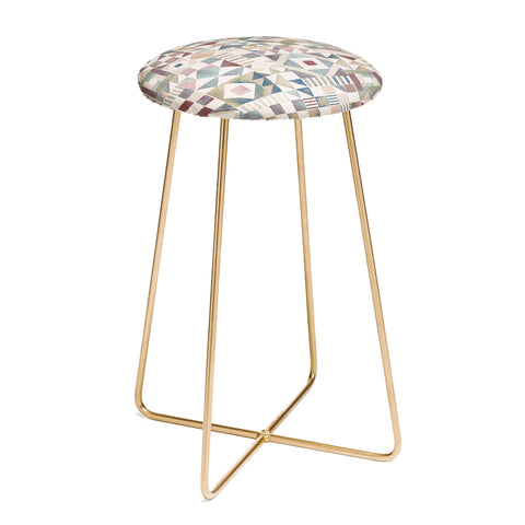 Ninola Design Charming Nostalgia Geometric Tiles Counter Stool