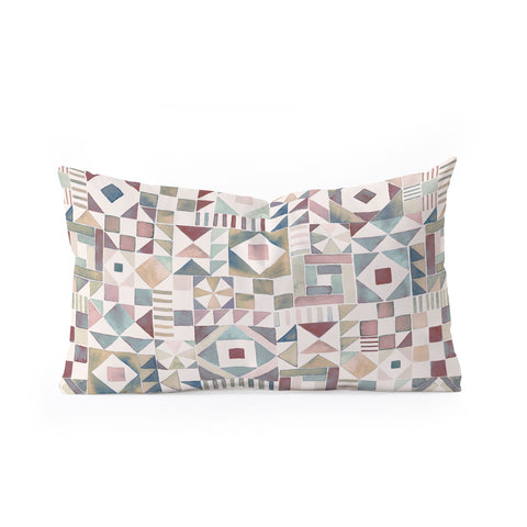 Ninola Design Charming Nostalgia Geometric Tiles Oblong Throw Pillow
