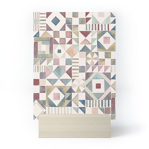 Ninola Design Charming Nostalgia Geometric Tiles Mini Art Print