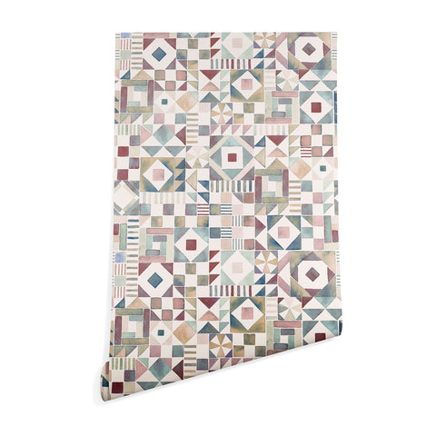 Ninola Design Charming Nostalgia Geometric Tiles Wallpaper