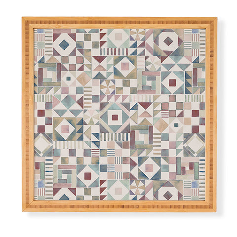 Ninola Design Charming Nostalgia Geometric Tiles Framed Wall Art