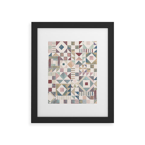 Ninola Design Charming Nostalgia Geometric Tiles Framed Art Print