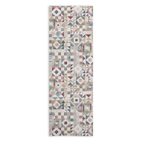 Ninola Design Charming Nostalgia Geometric Tiles Yoga Towel