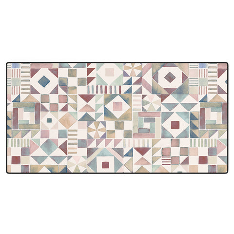 Ninola Design Charming Nostalgia Geometric Tiles Desk Mat