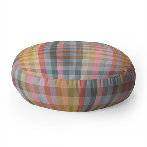Ninola Design Charming Nostalgia Gingham Checks Floor Pillow Round