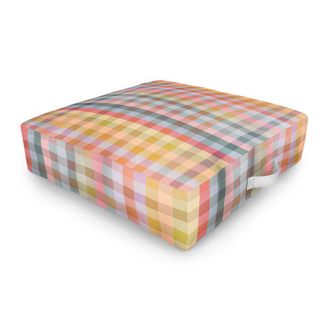 Ninola Design Charming Nostalgia Gingham Checks Outdoor Floor Cushion
