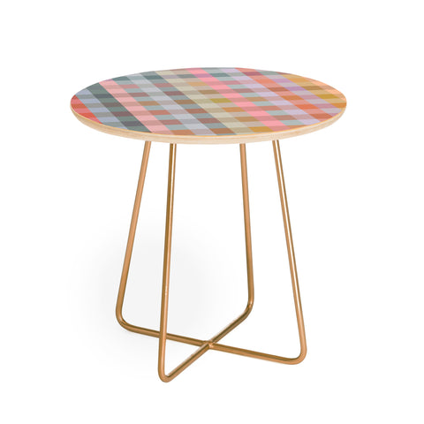 Ninola Design Charming Nostalgia Gingham Checks Round Side Table