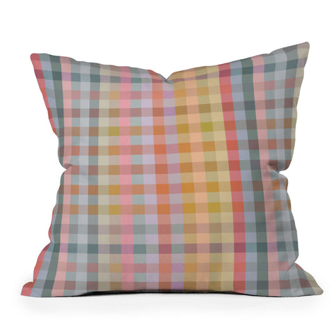 Ninola Design Charming Nostalgia Gingham Checks Outdoor Throw Pillow
