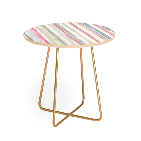 Ninola Design Charming Nostalgia Handmade Summer Stripes Round Side Table