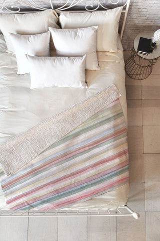 Ninola Design Charming Nostalgia Handmade Summer Stripes Fleece Throw Blanket