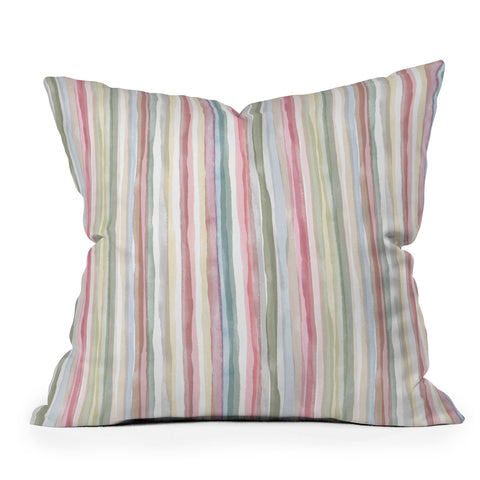 Ninola Design Charming Nostalgia Handmade Summer Stripes Throw Pillow