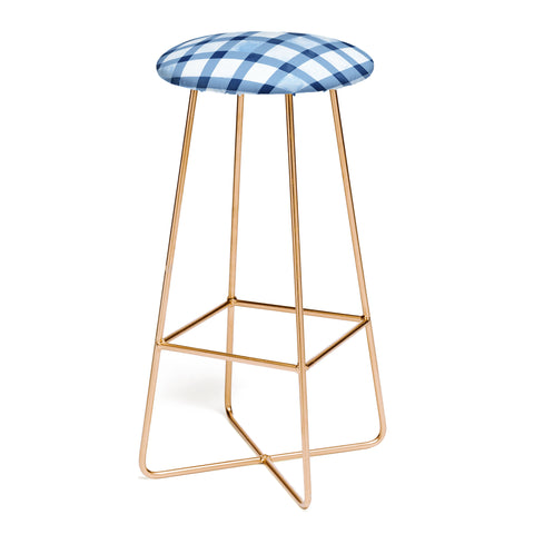 Ninola Design Checker Mosaic Navy Blue Bar Stool