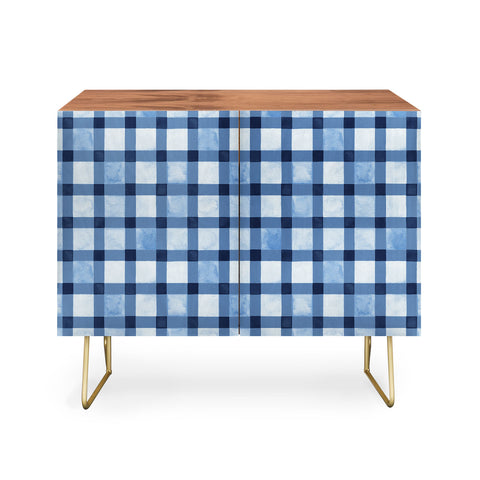 Ninola Design Checker Mosaic Navy Blue Credenza