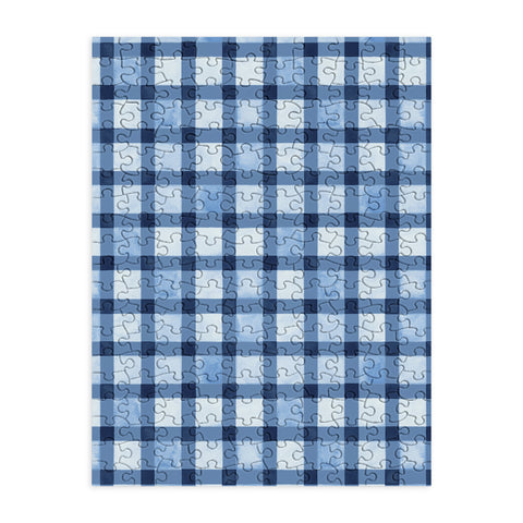 Ninola Design Checker Mosaic Navy Blue Puzzle