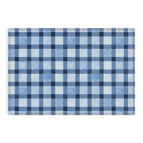 Ninola Design Checker Mosaic Navy Blue Outdoor Rug