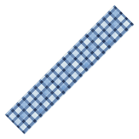 Ninola Design Checker Mosaic Navy Blue Table Runner