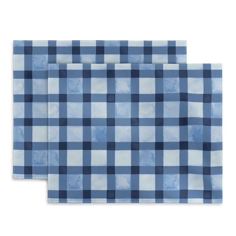 Ninola Design Checker Mosaic Navy Blue Placemat