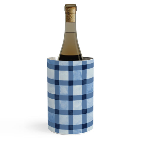 Ninola Design Checker Mosaic Navy Blue Wine Chiller