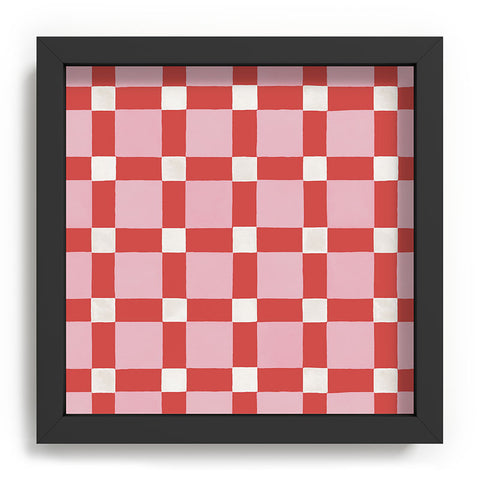 Ninola Design Checker Mosaic Pink Red Recessed Framing Square