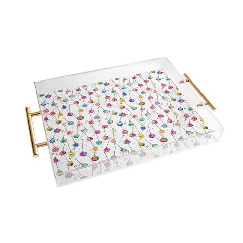Ninola Design Christmas baubles watercolor Acrylic Tray