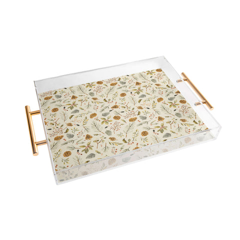 Ninola Design Christmas holiday botanical Acrylic Tray