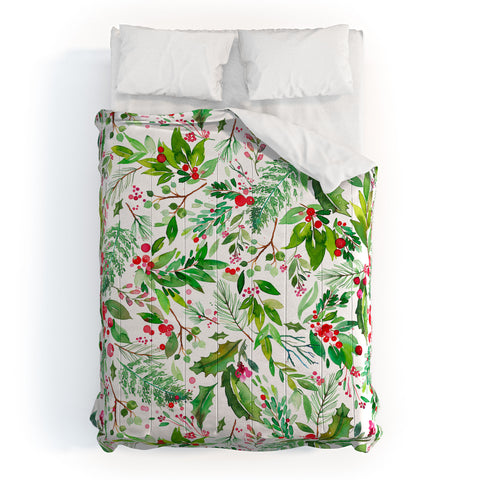 Ninola Design Christmas Nature Botanical Comforter