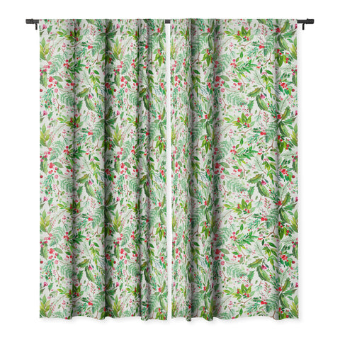 Ninola Design Christmas Nature Botanical Blackout Window Curtain