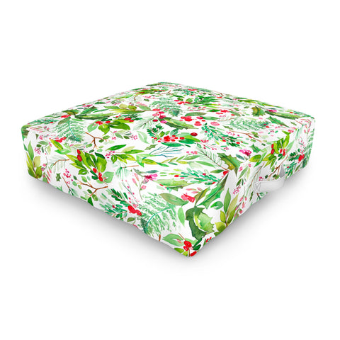 Ninola Design Christmas Nature Botanical Outdoor Floor Cushion