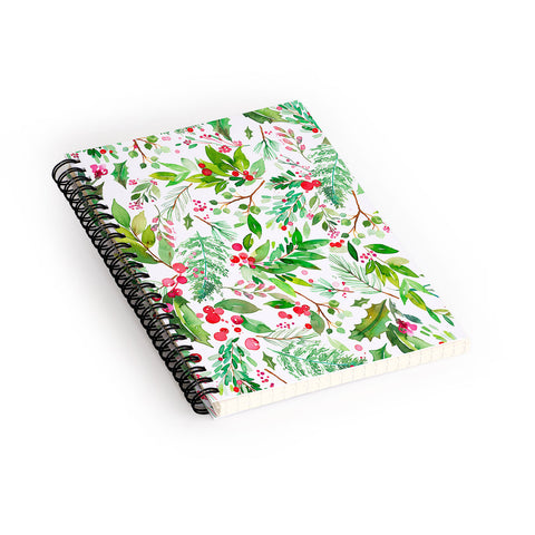 Ninola Design Christmas Nature Botanical Spiral Notebook