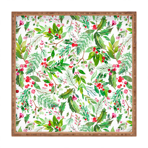 Ninola Design Christmas Nature Botanical Square Tray