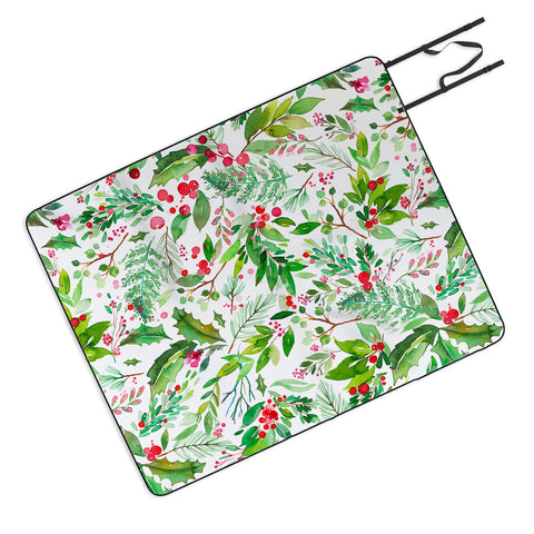 Ninola Design Christmas Nature Botanical Picnic Blanket