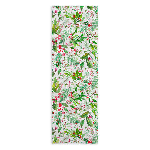 Ninola Design Christmas Nature Botanical Yoga Towel